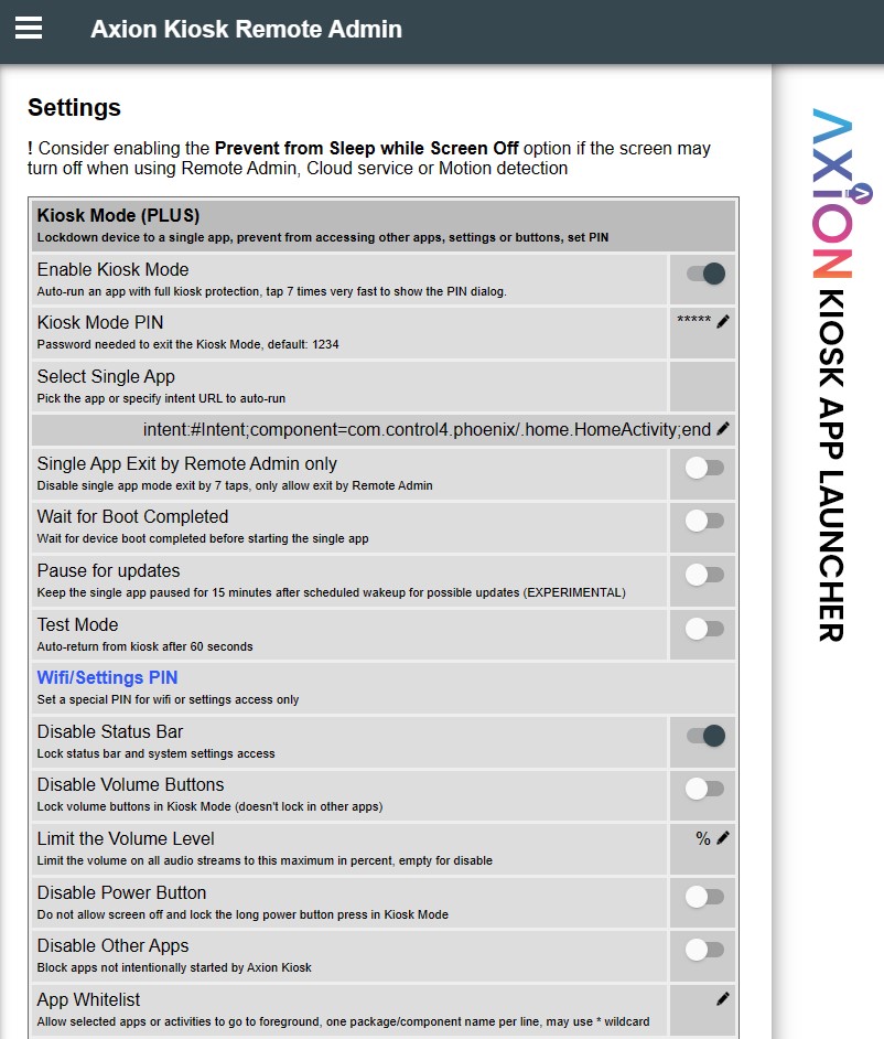Axion Kiosk App Launcher License - Image 5