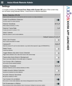 Motion Detection Settings