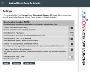 Remote Admin Settings
