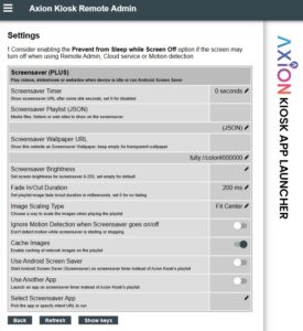 Screensaver Settings